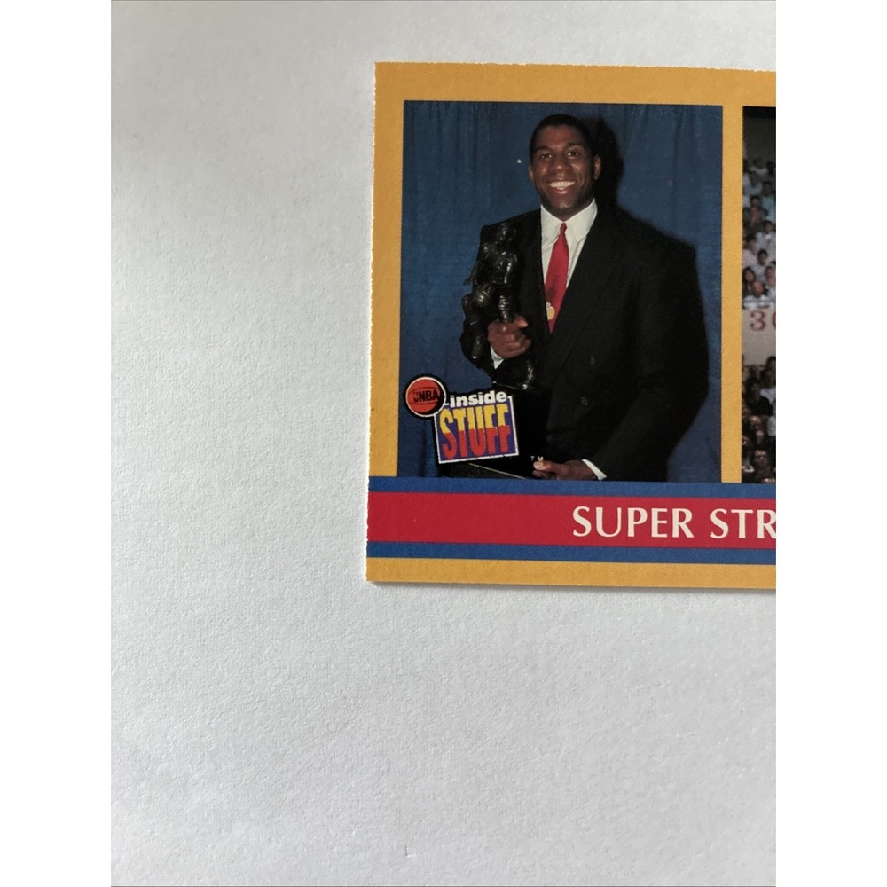 1990-91 NBA Hoops - Inside Stuff Michael Jordan, Magic Johnson #385 - Picture 4 of 7